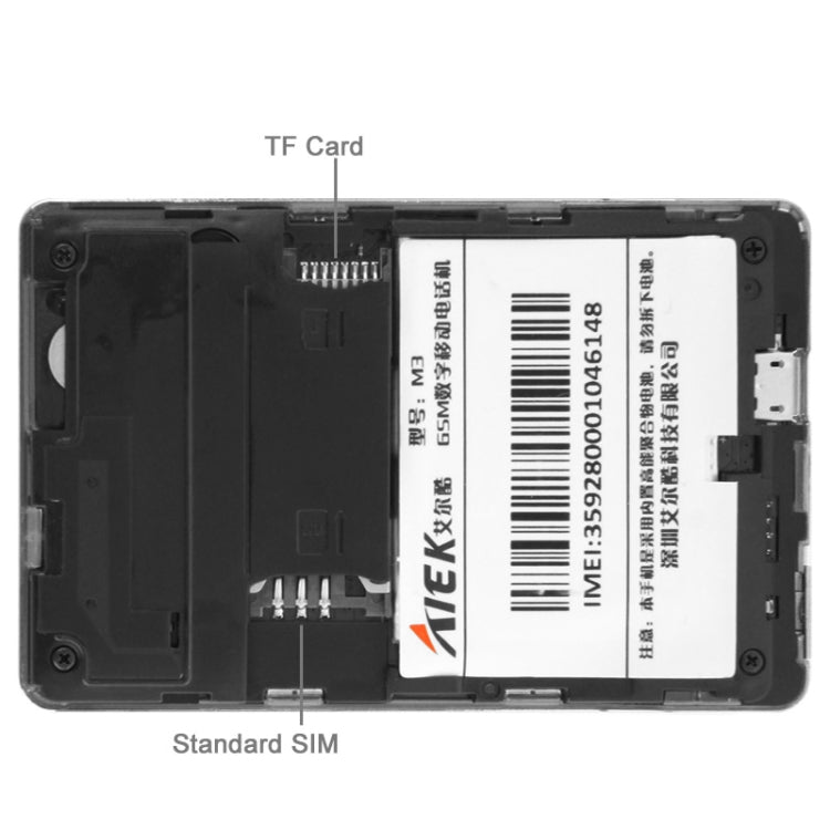 AIEK M3 GSM Mini Mobile Phone, Ultrathin Touch Keyboard GPRS Positioning, Single SIM, Network: 2G