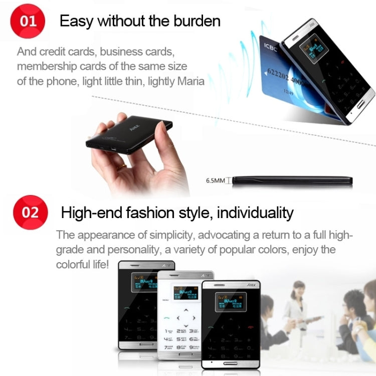 AIEK M3 GSM Mini Mobile Phone, Ultrathin Touch Keyboard GPRS Positioning, Single SIM, Network: 2G