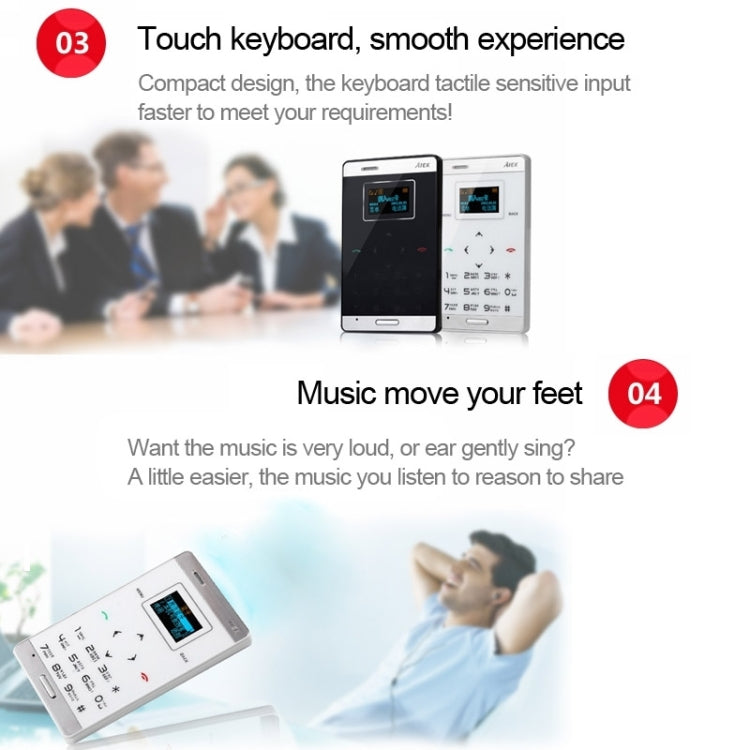 AIEK M3 GSM Mini Mobile Phone, Ultrathin Touch Keyboard GPRS Positioning, Single SIM, Network: 2G