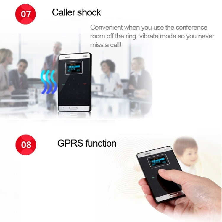 AIEK M3 GSM Mini Mobile Phone, Ultrathin Touch Keyboard GPRS Positioning, Single SIM, Network: 2G
