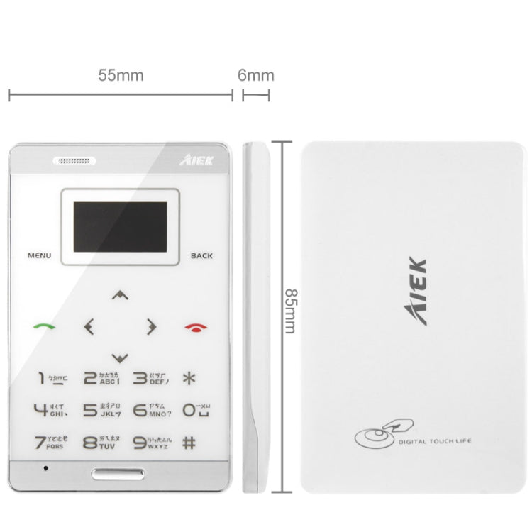 AIEK M3 GSM Mini Mobile Phone, Ultrathin Touch Keyboard GPRS Positioning, Single SIM, Network: 2G