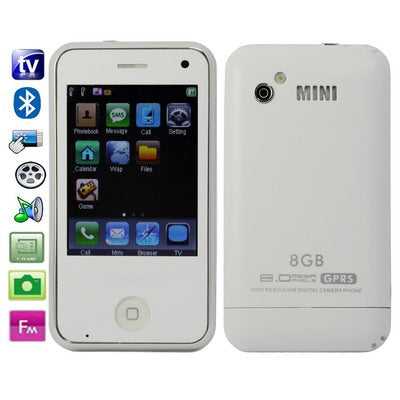 Dual sim card Dual standby Dual camera, Bluetooth FM function touch TV Mobile Phone, Hand shaking can change the menu (3 page menus), Quad band, Network: GSM850/ 900 / 1800/ 1900MHZ (A88)