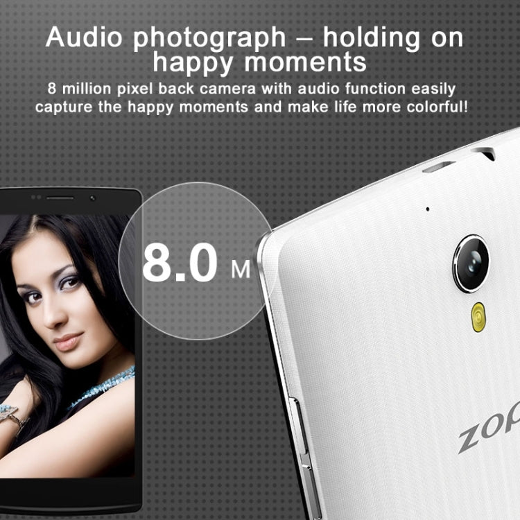 ZOPO C5 8GB, Network: 4G, 5.5 Inch IPS G+G Screen MTK6582M Quad Core 1.3GHz, RAM: 1GB