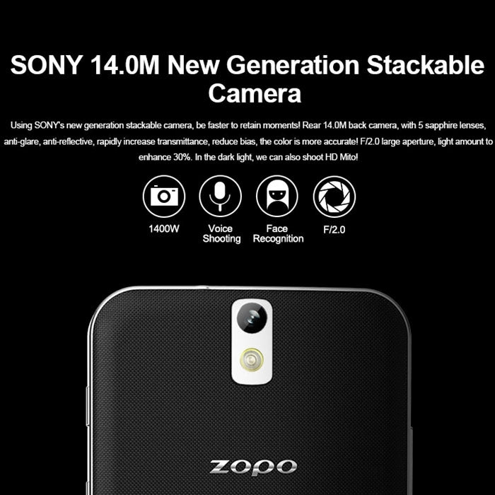 ZOPO ZP999 32GB, Network: 4G, 5.5 Inch MTK6595M Octa Core 2.0GHz, RAM: 3GB(White)