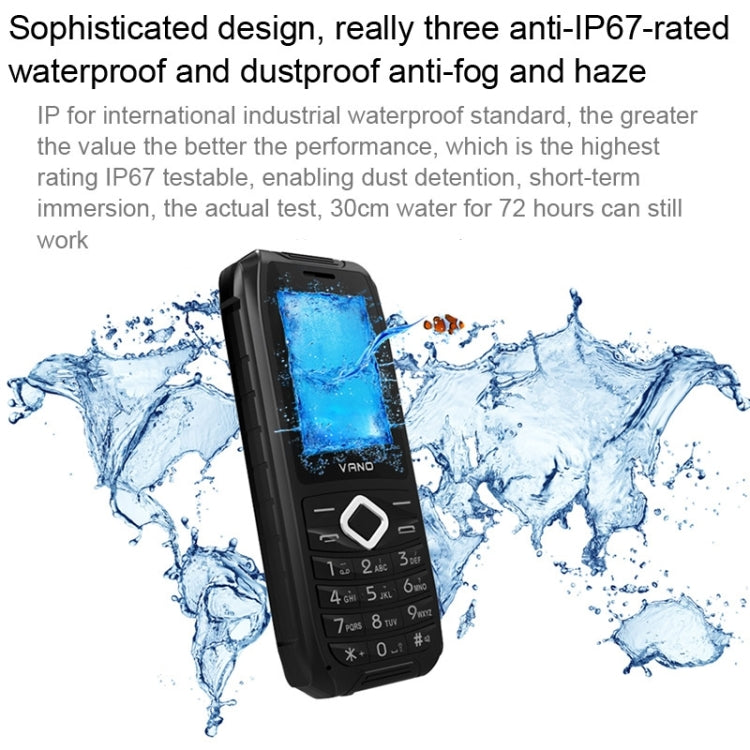 VANO i500-F GSM Elders Mobile Phone, Dustproof / Shockproof / Bluetooth / FM Radio, Dual SIM, Network: 2G