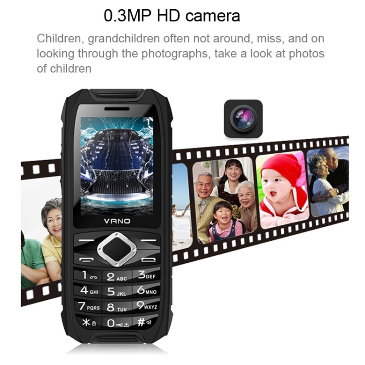 VANO i500-F GSM Elders Mobile Phone, Dustproof / Shockproof / Bluetooth / FM Radio, Dual SIM, Network: 2G