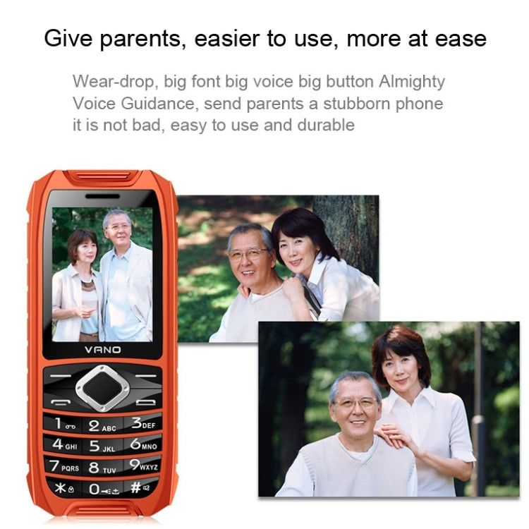 VANO i500-F GSM Elders Mobile Phone, Dustproof / Shockproof / Bluetooth / FM Radio, Dual SIM, Network: 2G