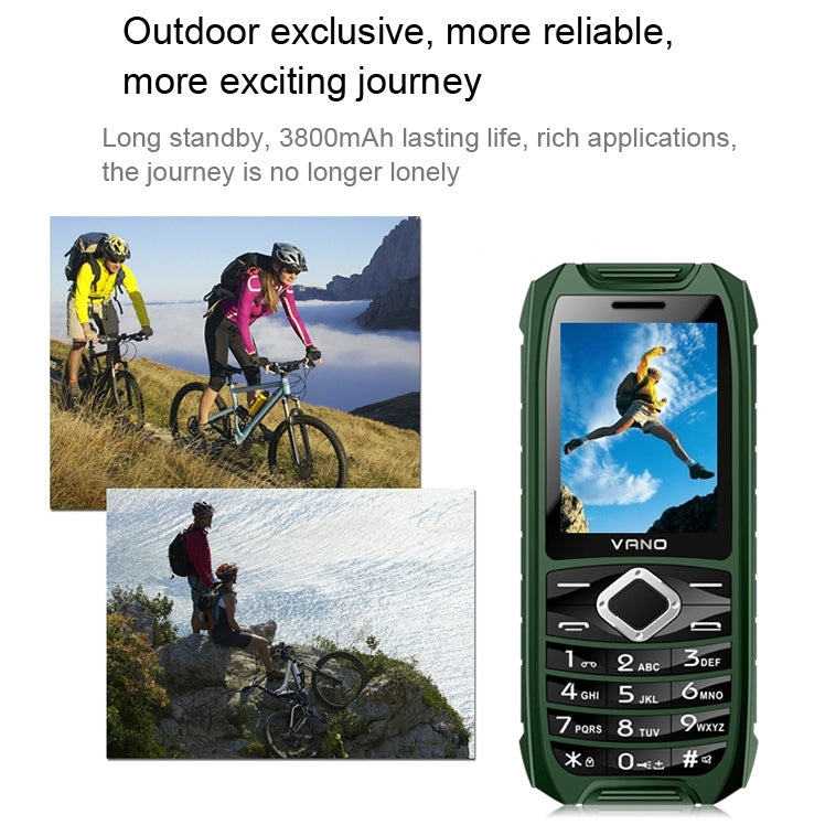 VANO i500-F GSM Elders Mobile Phone, Dustproof / Shockproof / Bluetooth / FM Radio, Dual SIM, Network: 2G