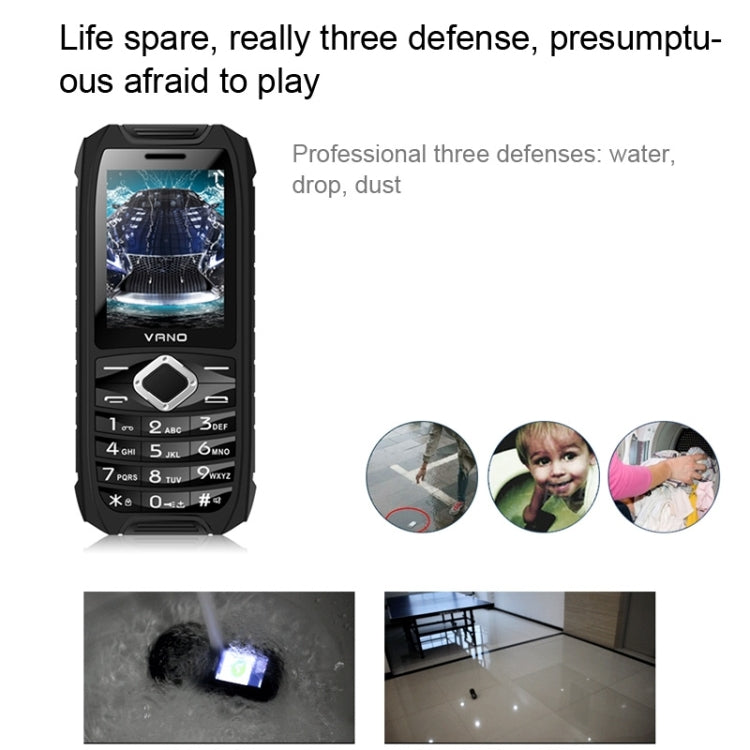 VANO i500-F GSM Elders Mobile Phone, Dustproof / Shockproof / Bluetooth / FM Radio, Dual SIM, Network: 2G