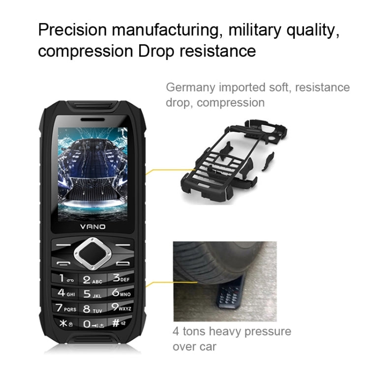 VANO i500-F GSM Elders Mobile Phone, Dustproof / Shockproof / Bluetooth / FM Radio, Dual SIM, Network: 2G