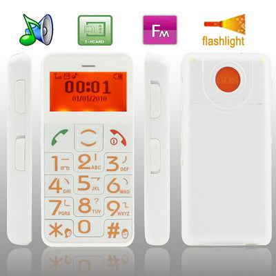 XYH-002 Elders GSM Unlocked Mobile Phone, Support FM Radio / Flashlight / SOS Function, Quad Band, Network: 2G(White)