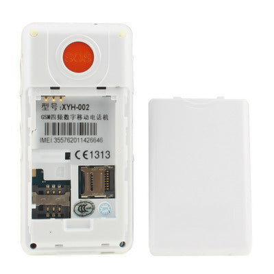 XYH-002 Elders GSM Unlocked Mobile Phone, Support FM Radio / Flashlight / SOS Function, Quad Band, Network: 2G(White)