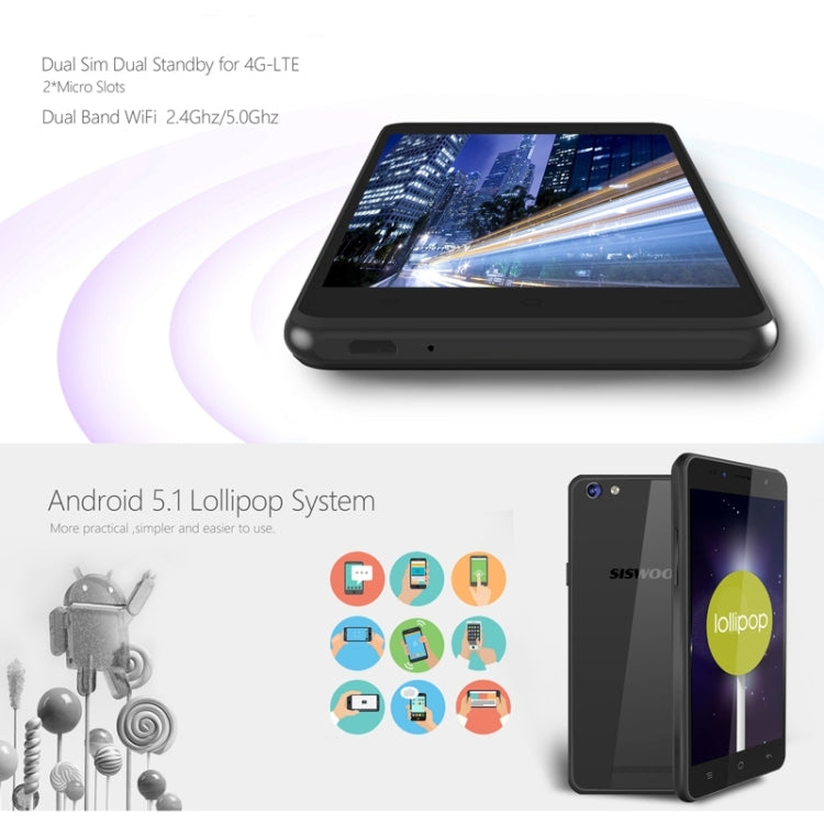 SISWOO Longbow C55, 2GB+16GB, 5.5 inch Full Lamination Screen Android 5.1 MT6753 Octa Core 1.3GHz, Network: 4G, Infrared Remote Control, OTG