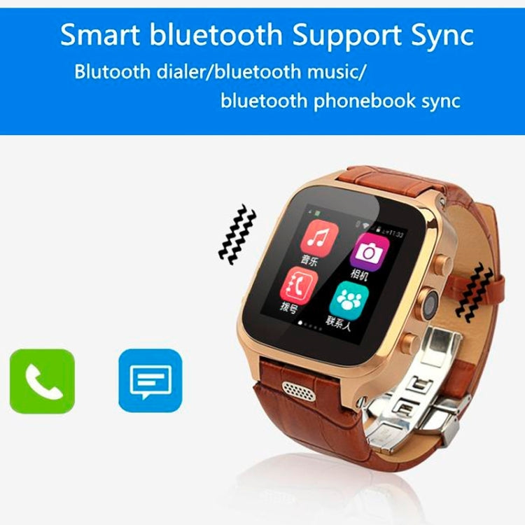 M-W9 3G Smart Watch Phone, Anti-Lost Alarm, Android 4.4, MTK6572, RAM: 1GB ROM: 8GB, 3.0MP Camera / Bluetooth / WiFi / GPS(Brown)