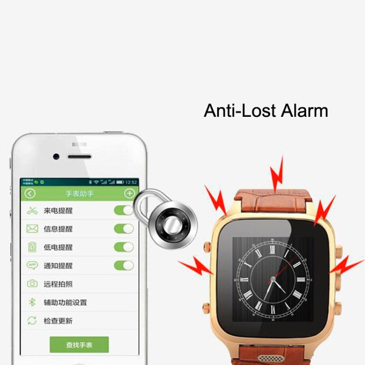 M-W9 3G Smart Watch Phone, Anti-Lost Alarm, Android 4.4, MTK6572, RAM: 1GB ROM: 8GB, 3.0MP Camera / Bluetooth / WiFi / GPS(Brown)