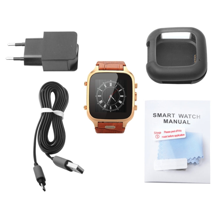 M-W9 3G Smart Watch Phone, Anti-Lost Alarm, Android 4.4, MTK6572, RAM: 1GB ROM: 8GB, 3.0MP Camera / Bluetooth / WiFi / GPS(Brown)
