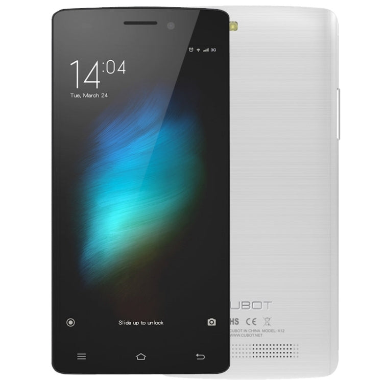 Cubot X12 8GB, Network: 4G, 5.0 inch Android 5.1 MTK6735M Quad Core 1.0GHz, RAM: 1GB(White)