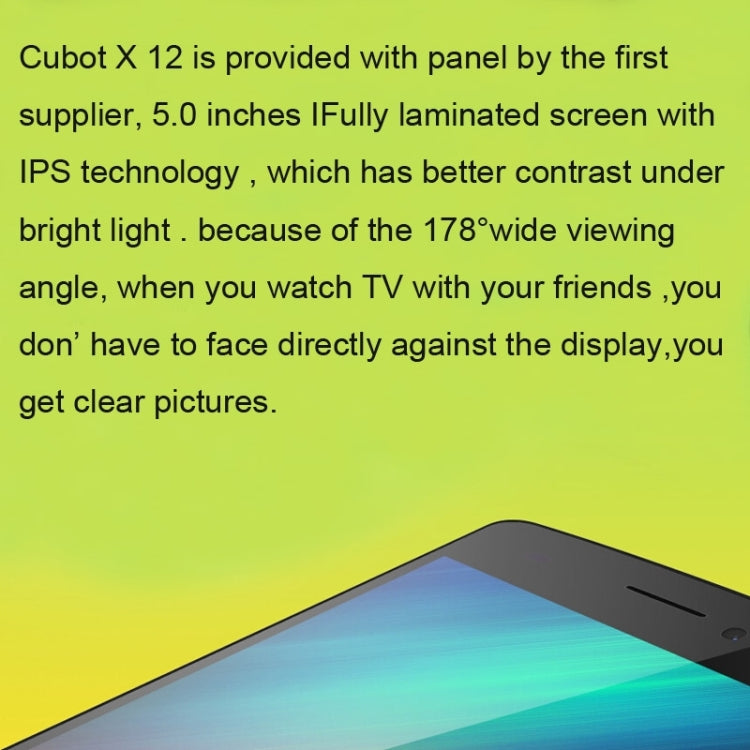 Cubot X12 8GB, Network: 4G, 5.0 inch Android 5.1 MTK6735M Quad Core 1.0GHz, RAM: 1GB(White)