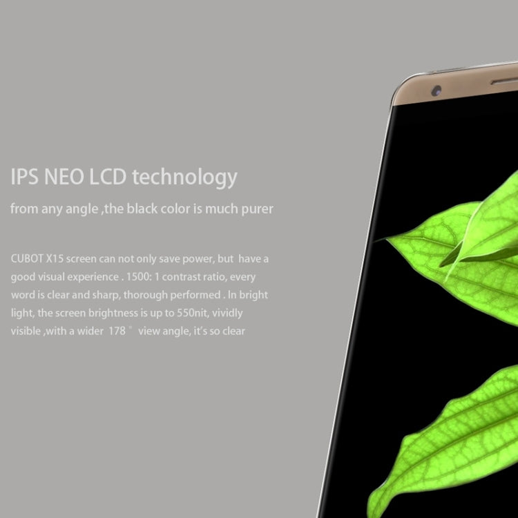 CUBOT X15 16GB, Network: 4G, 5.5 inch Android 5.1 MT6735 Quad Core 1.3GHz, RAM: 2GB, GPS, OTG, HotKnot(Gold)