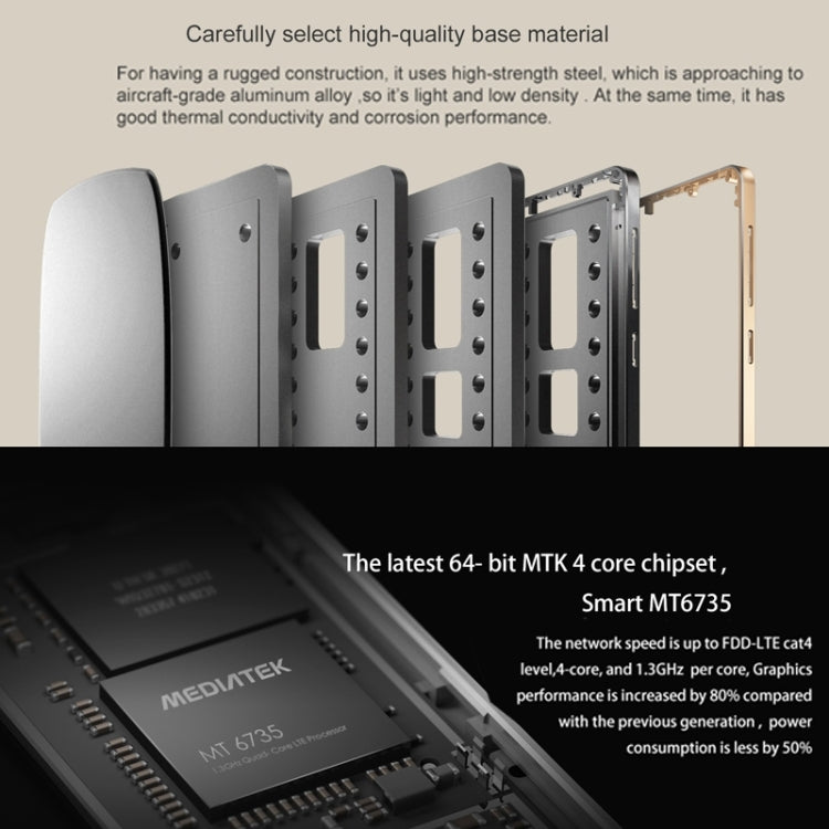 CUBOT X15 16GB, Network: 4G, 5.5 inch Android 5.1 MT6735 Quad Core 1.3GHz, RAM: 2GB, GPS, OTG, HotKnot(Gold)