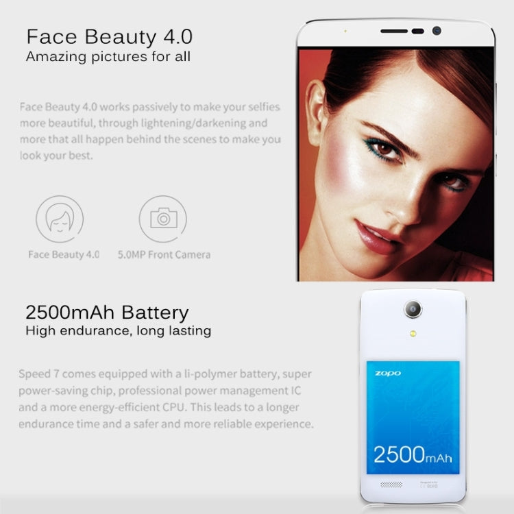 ZOPO Speed 7 / ZP951, 3GB+16GB, 3G Video Call, 5.0 inch Android 5.1 MT6753 Octa Core up to 1.5GHz, Network: 4G