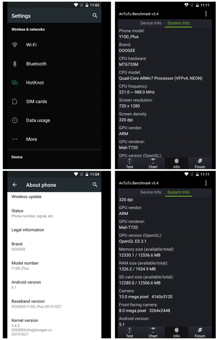 DOOGEE Valencia 2 Y100 Plus 16GB, 5.5 inch OGS Lamination Screen Android 5.1 MT6735 Quad Core 1.0GHz, RAM: 2GB, Network: 4G
