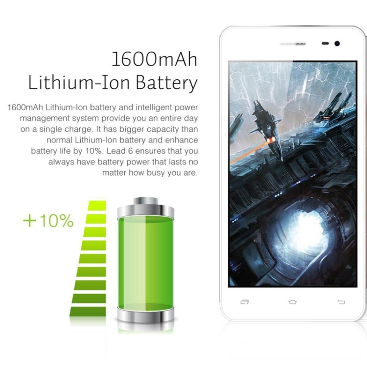 [HK Warehouse] Leagoo Lead 6 3G Network Smart Phone, 4.5 inch Android 4.4, MT6572 Dual Core 1.0GHz, ROM: 4GB