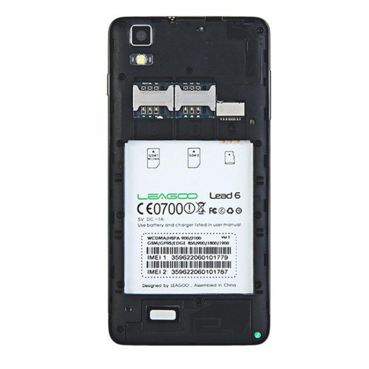 [HK Warehouse] Leagoo Lead 6 3G Network Smart Phone, 4.5 inch Android 4.4, MT6572 Dual Core 1.0GHz, ROM: 4GB