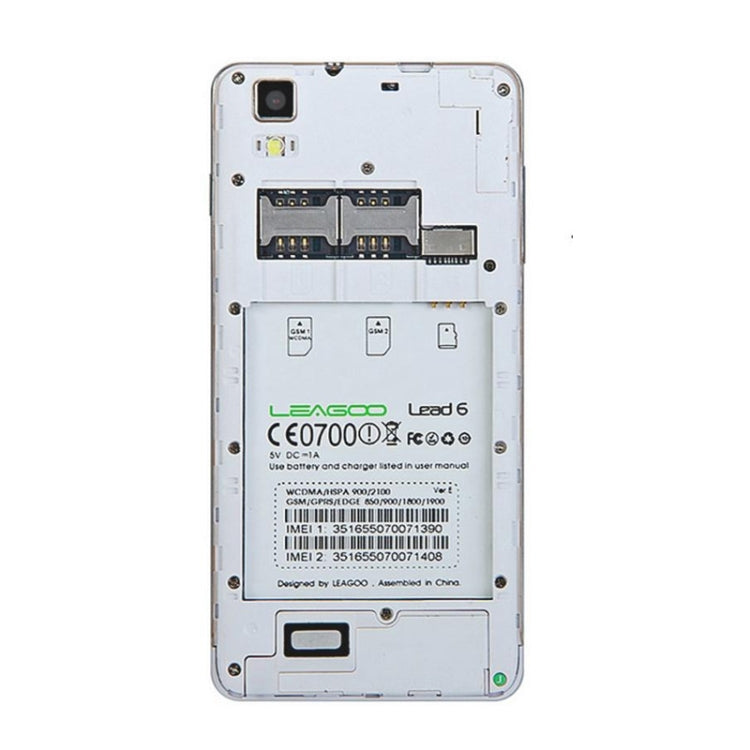 [HK Warehouse] Leagoo Lead 6 3G Network Smart Phone, 4.5 inch Android 4.4, MT6572 Dual Core 1.0GHz, ROM: 4GB