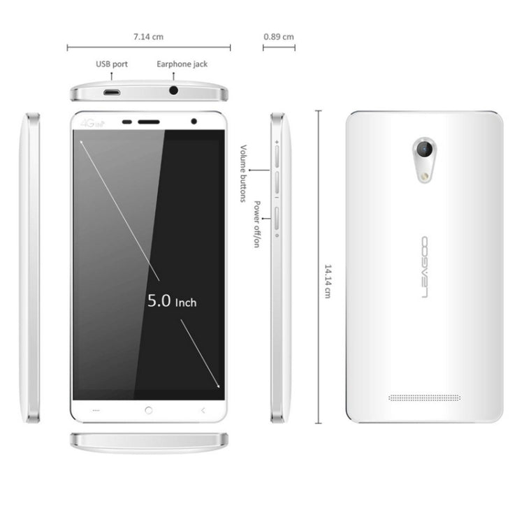 Leagoo Elite 4 16GB, Network: 4G, 5.0 inch Android 5.1, MT6735M Quad Core 1.0GHz, RAM: 1GB