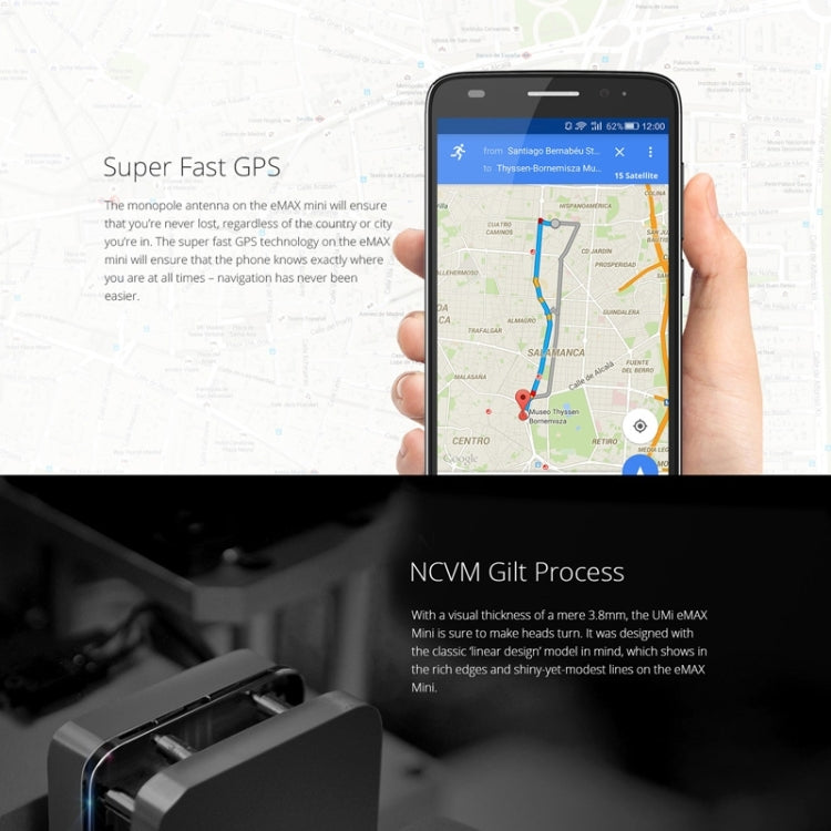 UMI eMAX mini 16GB, Network: 4G, 5.0 inch Android 5.0 MSM8939 Octa Core 1.5GHz, RAM: 2GB