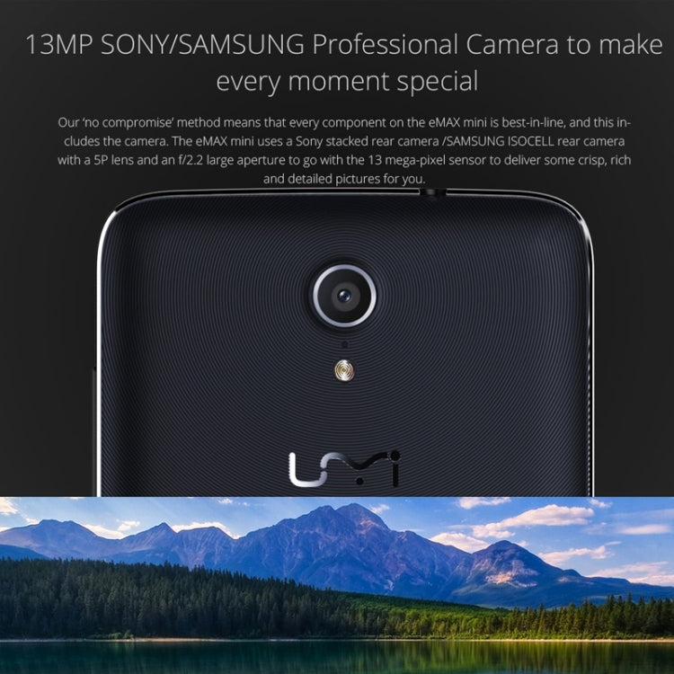 UMI eMAX mini 16GB, Network: 4G, 5.0 inch Android 5.0 MSM8939 Octa Core 1.5GHz, RAM: 2GB
