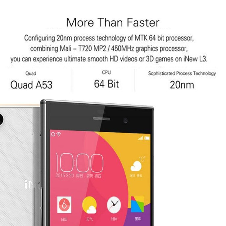 iNew L3, 2GB+16GB, 5.0 inch Android 5.0 MTK6735 Quad Core 1.3GHz, Network: 4G