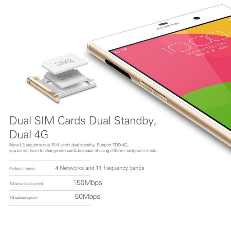 iNew L3, 2GB+16GB, 5.0 inch Android 5.0 MTK6735 Quad Core 1.3GHz, Network: 4G