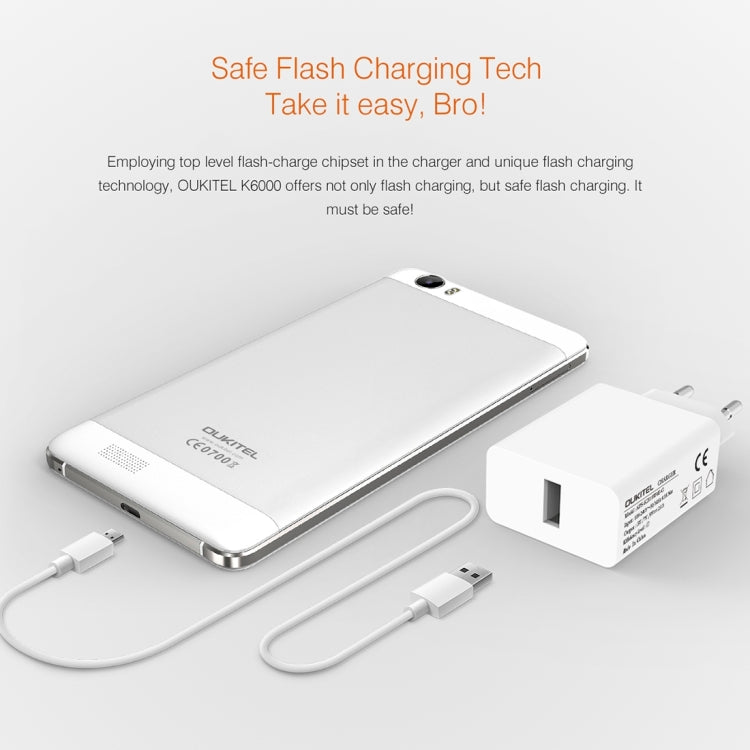 [HK Warehouse] OUKITEL K6000, 2GB+16GB, 6000mAh Large Battery Capacity, 5.5 inch Android 5.1 MTK6735P Quad Core 1.0GHz, Network: 4G