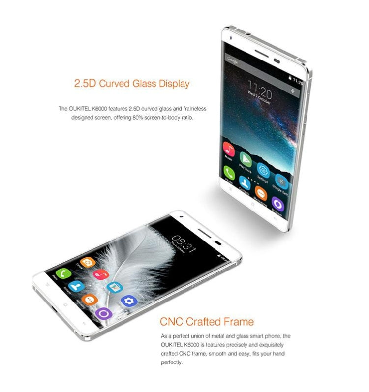 [HK Warehouse] OUKITEL K6000, 2GB+16GB, 6000mAh Large Battery Capacity, 5.5 inch Android 5.1 MTK6735P Quad Core 1.0GHz, Network: 4G