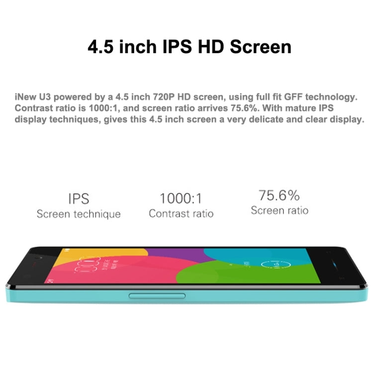 iNew U3 8GB, Network: 4G, 4.5 inch Android 5.1 MTK6735 Quad Core 1.0GHz, RAM: 1GB