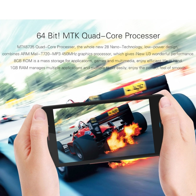 iNew U3 8GB, Network: 4G, 4.5 inch Android 5.1 MTK6735 Quad Core 1.0GHz, RAM: 1GB