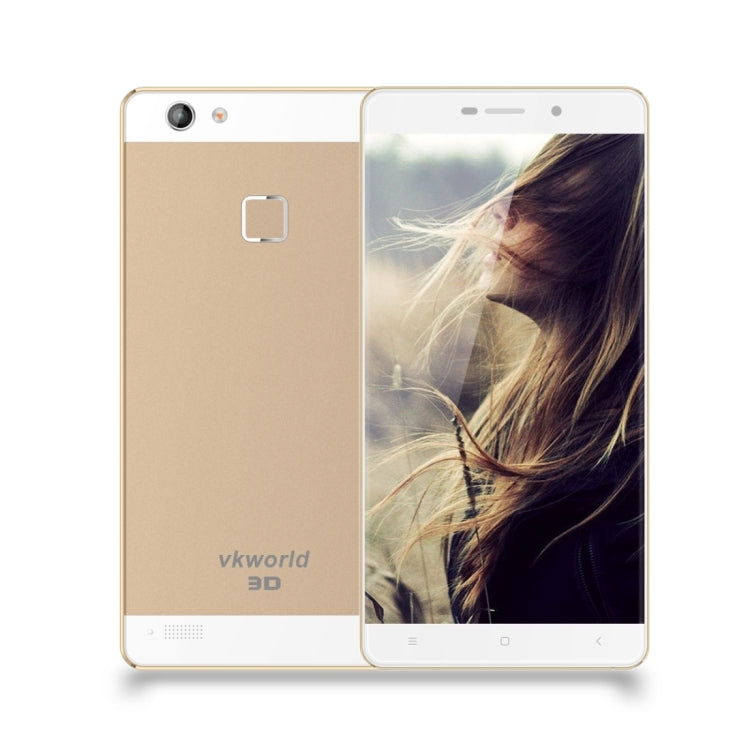 VKworld Discovery S2 16GB, Network: 4G, Naked-eye 3D, 5.5 inch Android 5.1 MTK6735a Quad Core 1.5GHz, RAM:2GB, Dual SIM, OTG(Gold)
