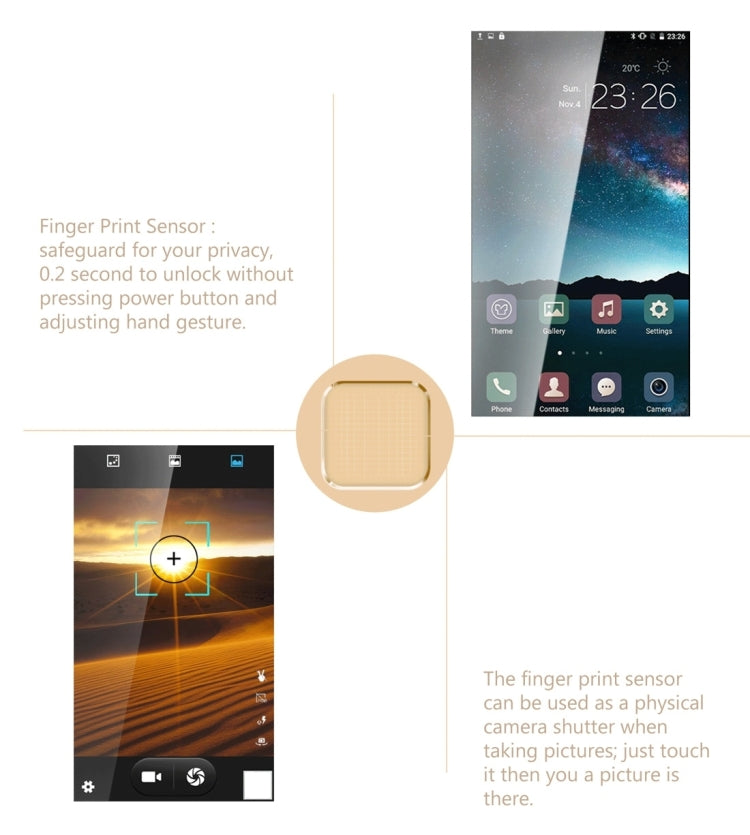 VKworld Discovery S2 16GB, Network: 4G, Naked-eye 3D, 5.5 inch Android 5.1 MTK6735a Quad Core 1.5GHz, RAM:2GB, Dual SIM, OTG(Gold)