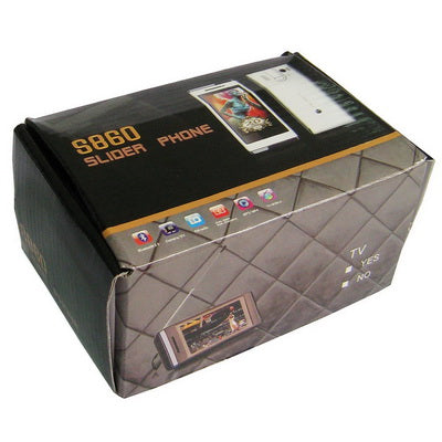 S860 GSM Touch Mobile Phone, Slide Design, Bluetooth FM & JAVA & TV, Dual SIM, Quad Band, Network: 2G