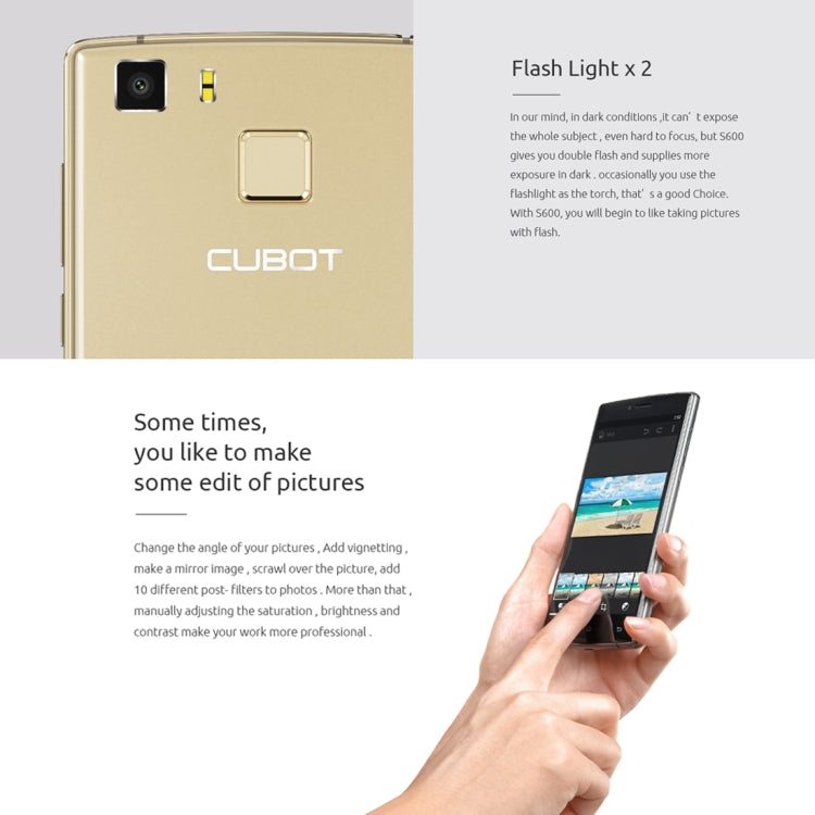 CUBOT S600, 2GB+16GB, 5.0 inch Android 5.1 MT6735A Quad-core 1.3GHz, Network: 4G(Black)