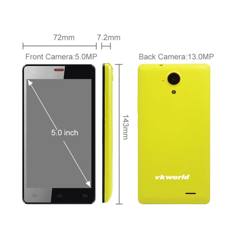 Vkworld VK6735X 8GB, Network: 4G, 5.0 inch Android 5.1 MTK6735 Quad Core 1.0GHz, RAM: 1GB