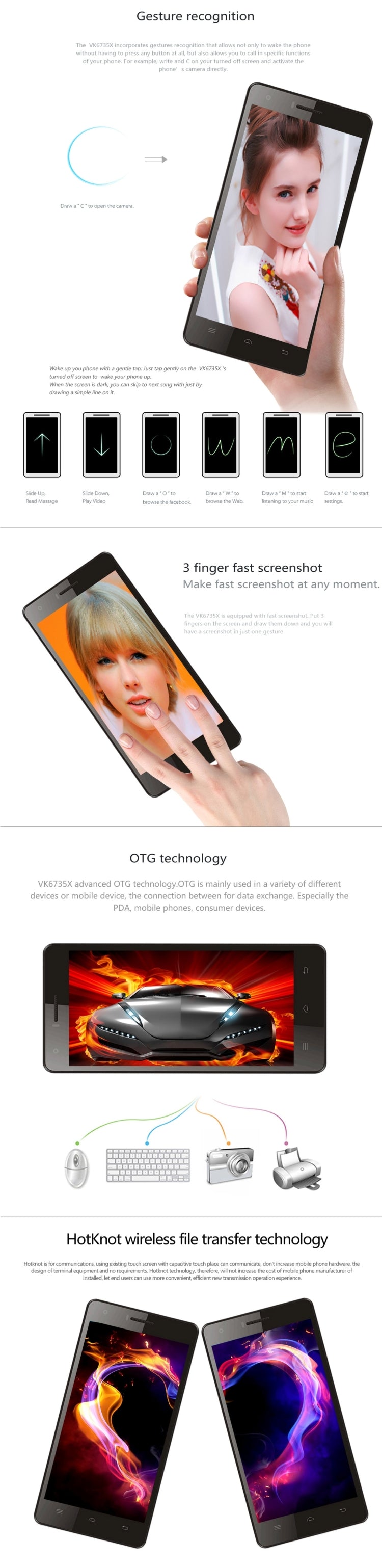 Vkworld VK6735X 8GB, Network: 4G, 5.0 inch Android 5.1 MTK6735 Quad Core 1.0GHz, RAM: 1GB