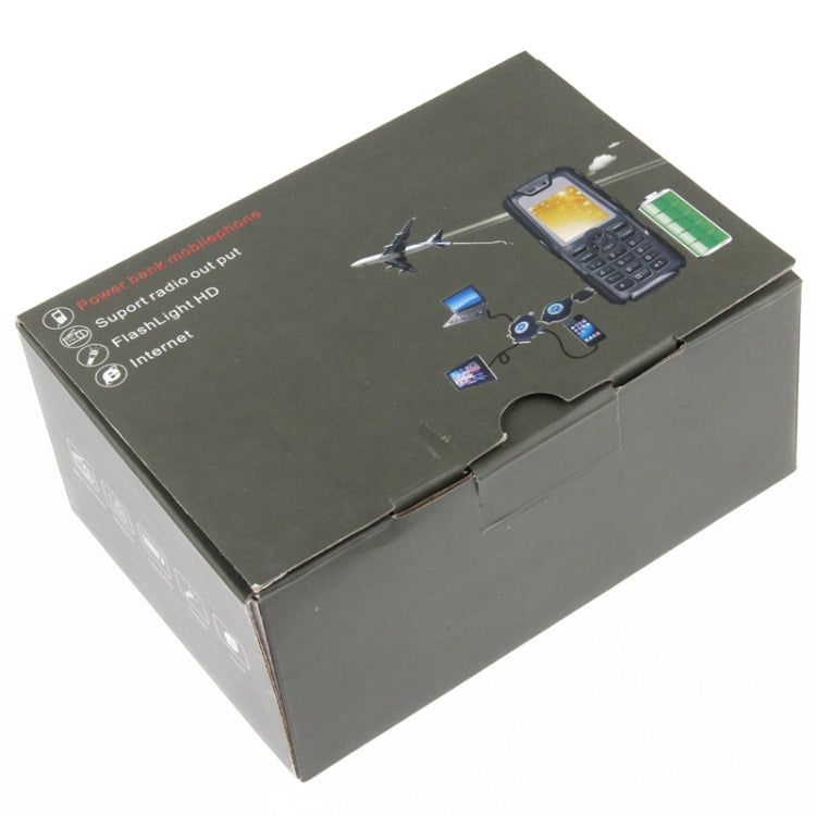 Xiaocai X6 Phone, Network: 2G, 5000mAh Power Bank, IP67 Waterproof Dustproof Shockproof, Radio Flashlight, Dual SIM(Black)