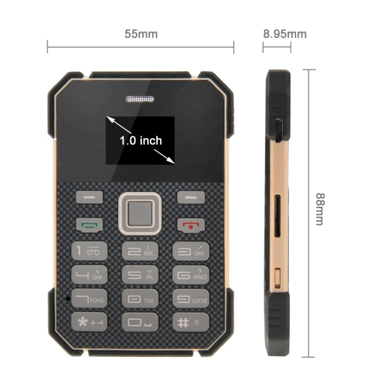 SOYES S1 Card Mobile Phone, 5.8mm Ultra Thin Mini, Low Radiation Bluetooth FM Radio, Network: 2G