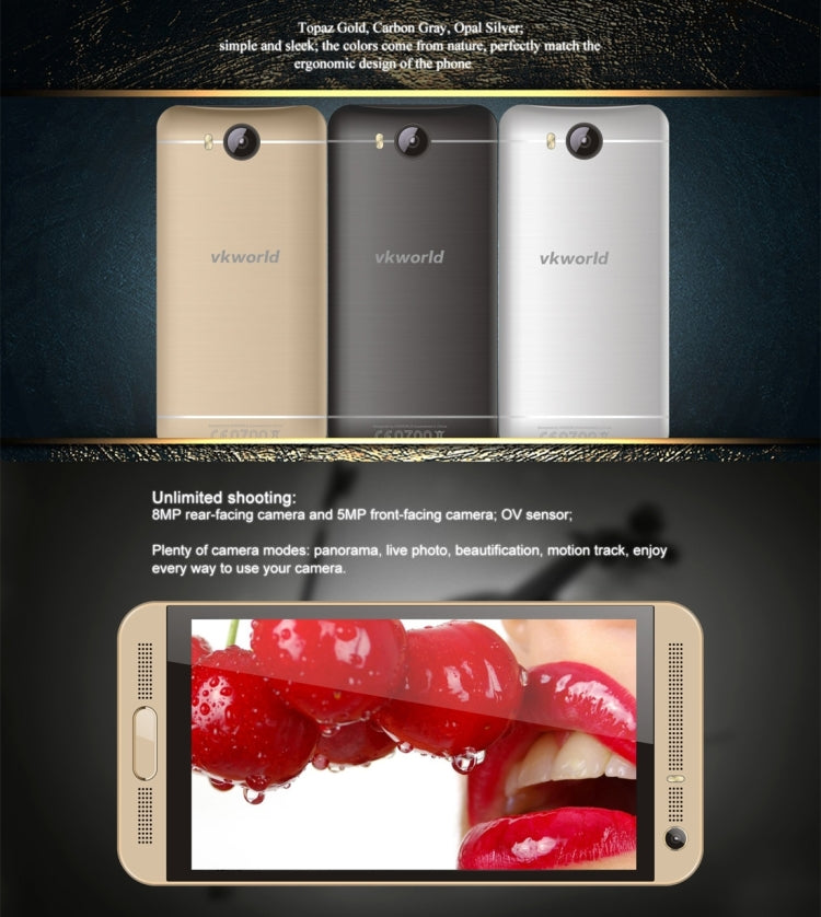 VKworld VK800X, 1GB+8GB, 5.0 inch Android 5.1 MTK6580 Quad Core up to 1.3GHz, Network: 3G