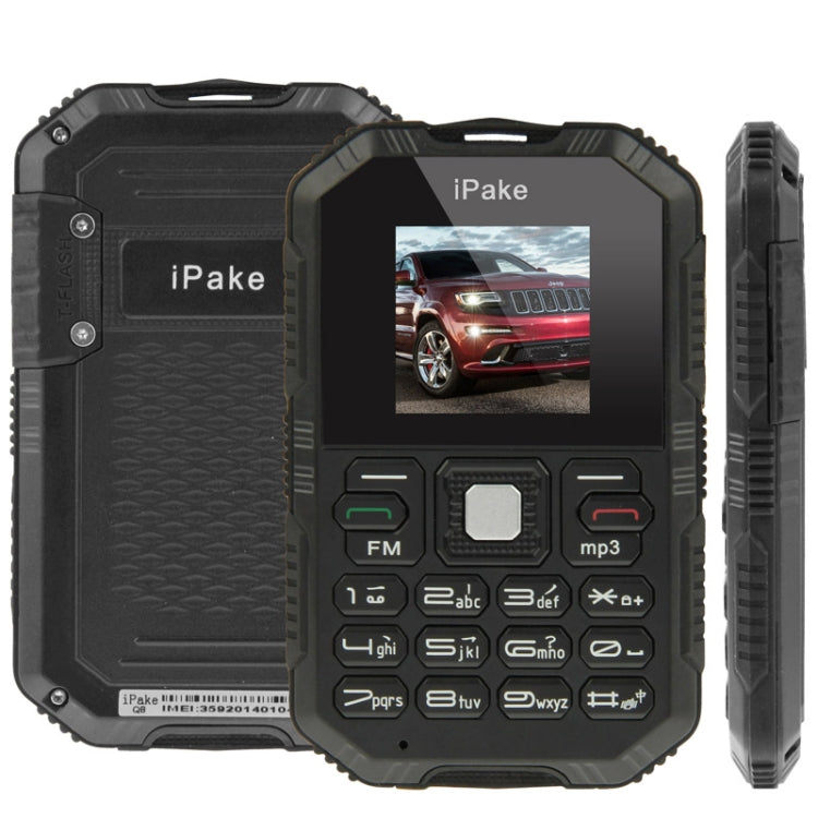 IPake Q8 GSM Card Phone, Ultrathin Rugged Mini Dustproof & Shockproof, Bluetooth, Neteork: 2G(Black)