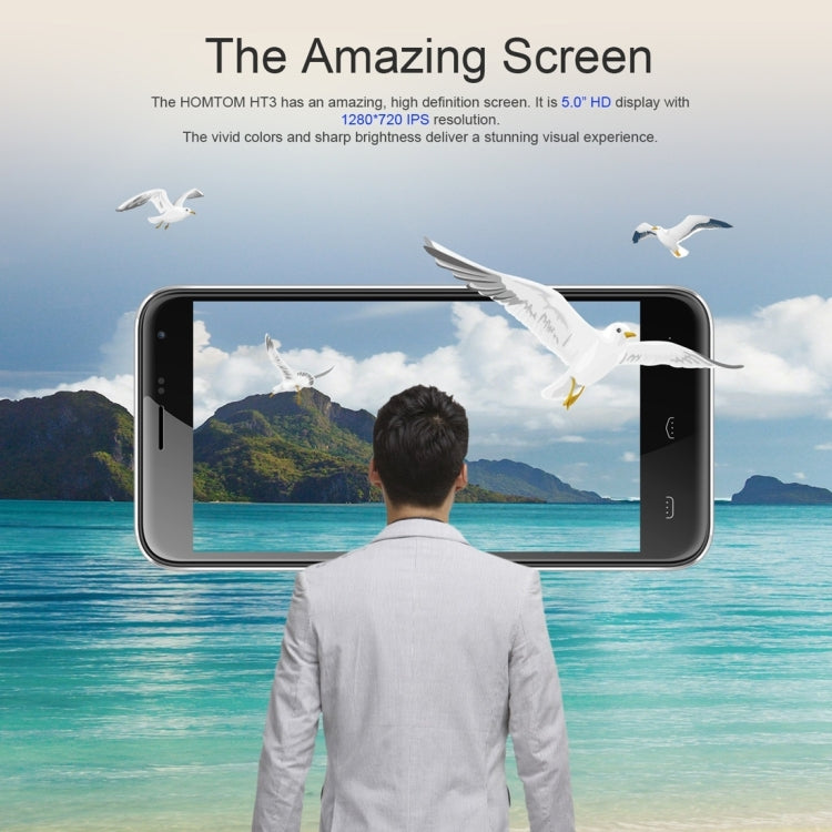 [HK Warehouse] HOMTOM HT3, 1GB+8GB, 5 inch Android 5.1 MTK6580A Quad Core up to 1.3GHz, Network: 3G