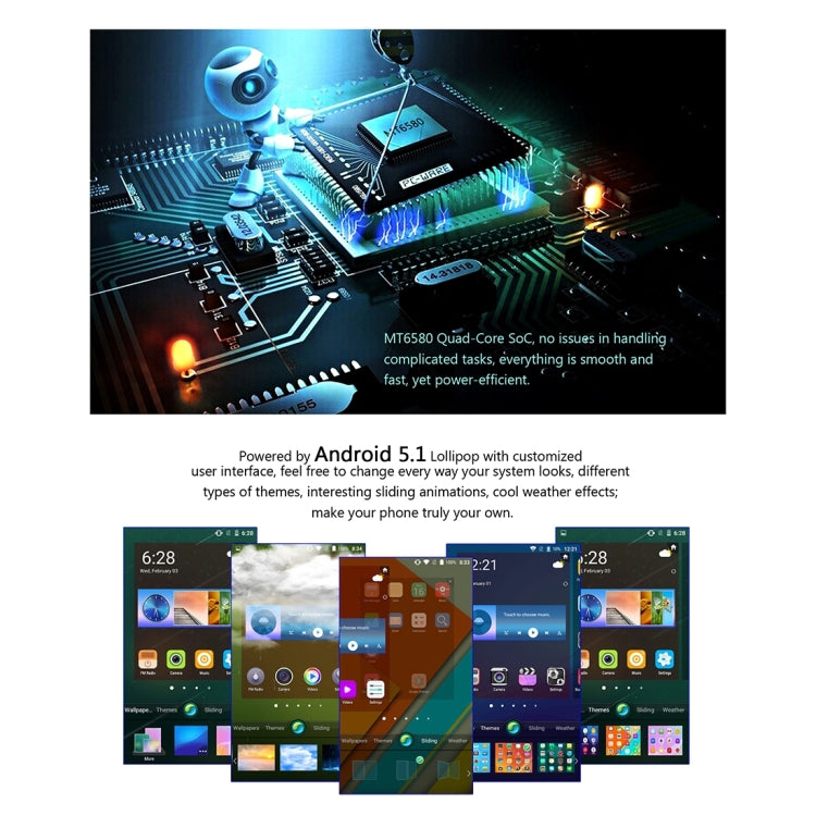 VKworld F1, 1GB+8GB, 4.5 inch Android 5.1 MTK6580-1.3GHz Quad-core, Network: 3G, Dual SIM, GPS, FM